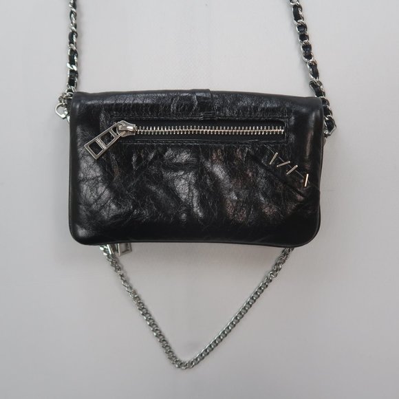 Zadig & Voltaire Black Crossbody Bag with Chain Strap and Edgy Design - Picture 8 of 10